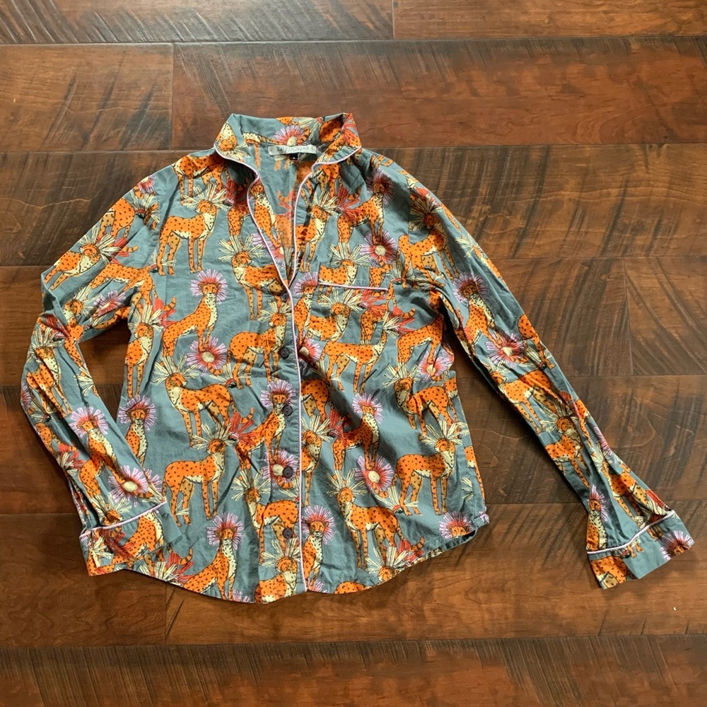 Cheetah Pajama Top